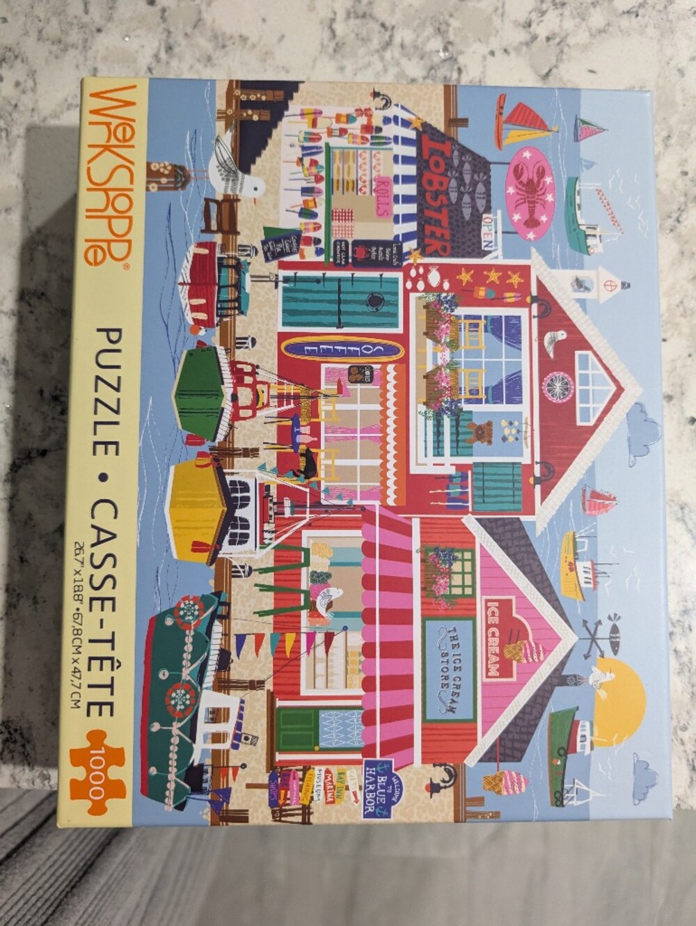 WerkShoppe Blue Harbor Scene Jigsaw Puzzle - 1000 Pieces